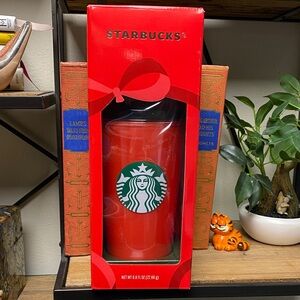Starbucks Red tumbler with Green Logo in Gift Box. New